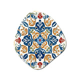 Mediterranean Tiles In Retro Blue VII - Asymmetric Metal Wall Art