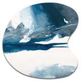 Imperial Blue Solitude I - Asymmetric Metal Wall Art