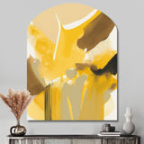 Mustard Yellow Retro I - Asymmetric Metal Wall Art