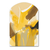 Mustard Yellow Retro I - Asymmetric Metal Wall Art