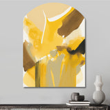 Mustard Yellow Retro I - Asymmetric Metal Wall Art