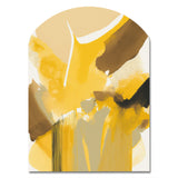 Mustard Yellow Retro I - Asymmetric Metal Wall Art