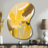 Mustard Yellow Retro I - Asymmetric Metal Wall Art