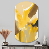 Mustard Yellow Retro I - Asymmetric Metal Wall Art