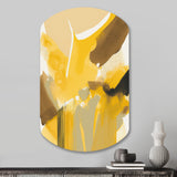 Mustard Yellow Retro I - Asymmetric Metal Wall Art