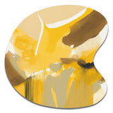 Mustard Yellow Retro I - Asymmetric Metal Wall Art