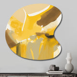 Mustard Yellow Retro I - Asymmetric Metal Wall Art