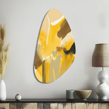 Mustard Yellow Retro I - Asymmetric Metal Wall Art