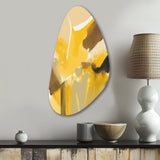 Mustard Yellow Retro I - Asymmetric Metal Wall Art