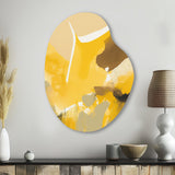 Mustard Yellow Retro I - Asymmetric Metal Wall Art