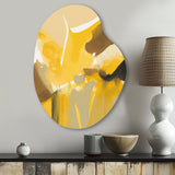 Mustard Yellow Retro I - Asymmetric Metal Wall Art