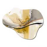 Touched By Mustard Yellow And Ultimate Gray IV - Asymmetric Metal Wall Art