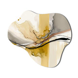 Touched By Mustard Yellow And Ultimate Gray IV - Asymmetric Metal Wall Art