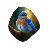 Beautiful Bright Bluebird On A Branch III - Asymmetric Metal Wall Art