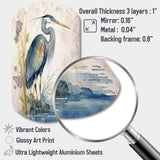 Heron By The Waterside Watercolour I - Asymmetric Metal Wall Art