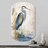 Heron By The Waterside Watercolour I - Asymmetric Metal Wall Art