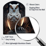 Luminous White Owl I - Asymmetric Metal Wall Art