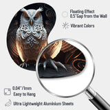 Luminous White Owl I - Asymmetric Metal Wall Art