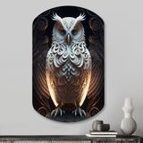 Luminous White Owl I - Asymmetric Metal Wall Art