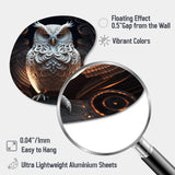 Luminous White Owl I - Asymmetric Metal Wall Art