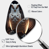 Luminous White Owl I - Asymmetric Metal Wall Art