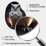 Luminous White Owl I - Asymmetric Metal Wall Art