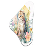 Little Kitten Surrounded By Colorful Flowers I - Asymmetric Metal Wall Art