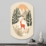 Majestic Deer In The Winter Woods I - Asymmetric Metal Wall Art