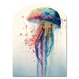 Colorful Deepsea Jellyfish IV - Asymmetric Metal Wall Art