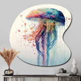 Colorful Deepsea Jellyfish IV - Asymmetric Metal Wall Art