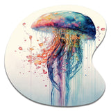 Colorful Deepsea Jellyfish IV - Asymmetric Metal Wall Art