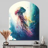 Colorful Deepsea Jellyfish V - Asymmetric Metal Wall Art