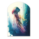 Colorful Deepsea Jellyfish V - Asymmetric Metal Wall Art