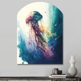 Colorful Deepsea Jellyfish V - Asymmetric Metal Wall Art