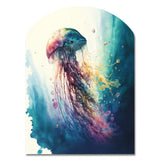 Colorful Deepsea Jellyfish V - Asymmetric Metal Wall Art