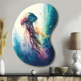 Colorful Deepsea Jellyfish V - Asymmetric Metal Wall Art