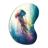 Colorful Deepsea Jellyfish V - Asymmetric Metal Wall Art