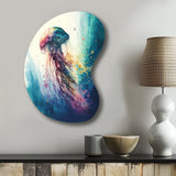 Colorful Deepsea Jellyfish V - Asymmetric Metal Wall Art