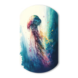 Colorful Deepsea Jellyfish V - Asymmetric Metal Wall Art