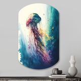 Colorful Deepsea Jellyfish V - Asymmetric Metal Wall Art