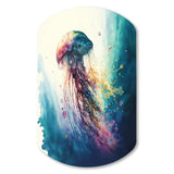 Colorful Deepsea Jellyfish V - Asymmetric Metal Wall Art