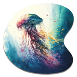 Colorful Deepsea Jellyfish V - Asymmetric Metal Wall Art