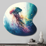 Colorful Deepsea Jellyfish V - Asymmetric Metal Wall Art