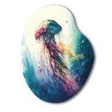 Colorful Deepsea Jellyfish V - Asymmetric Metal Wall Art