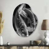 Monochrome Koi Fish - Asymmetric Metal Wall Art