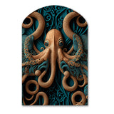 Majestic Otherworldly Octopus - Asymmetric Metal Wall Art