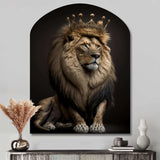 Portrait Of A Lion King I - Asymmetric Metal Wall Art