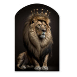 Portrait Of A Lion King I - Asymmetric Metal Wall Art