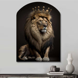 Portrait Of A Lion King I - Asymmetric Metal Wall Art