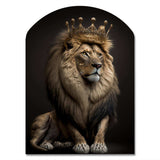 Portrait Of A Lion King I - Asymmetric Metal Wall Art